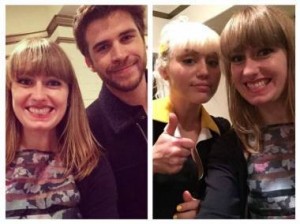 Miley y Liam con fan